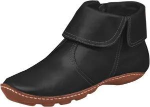 Ankle Boots for Women No Heel Arch Support Boots Side Zipper Flat Heel Booties Vintage Leather Damping Shoes