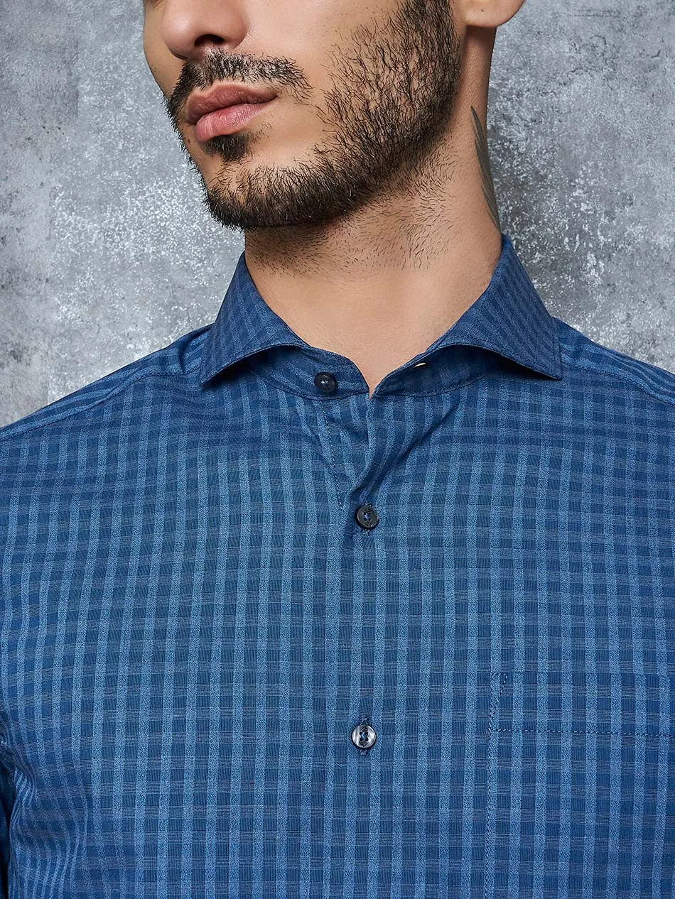BLUE TONAL MELANGE - L/S