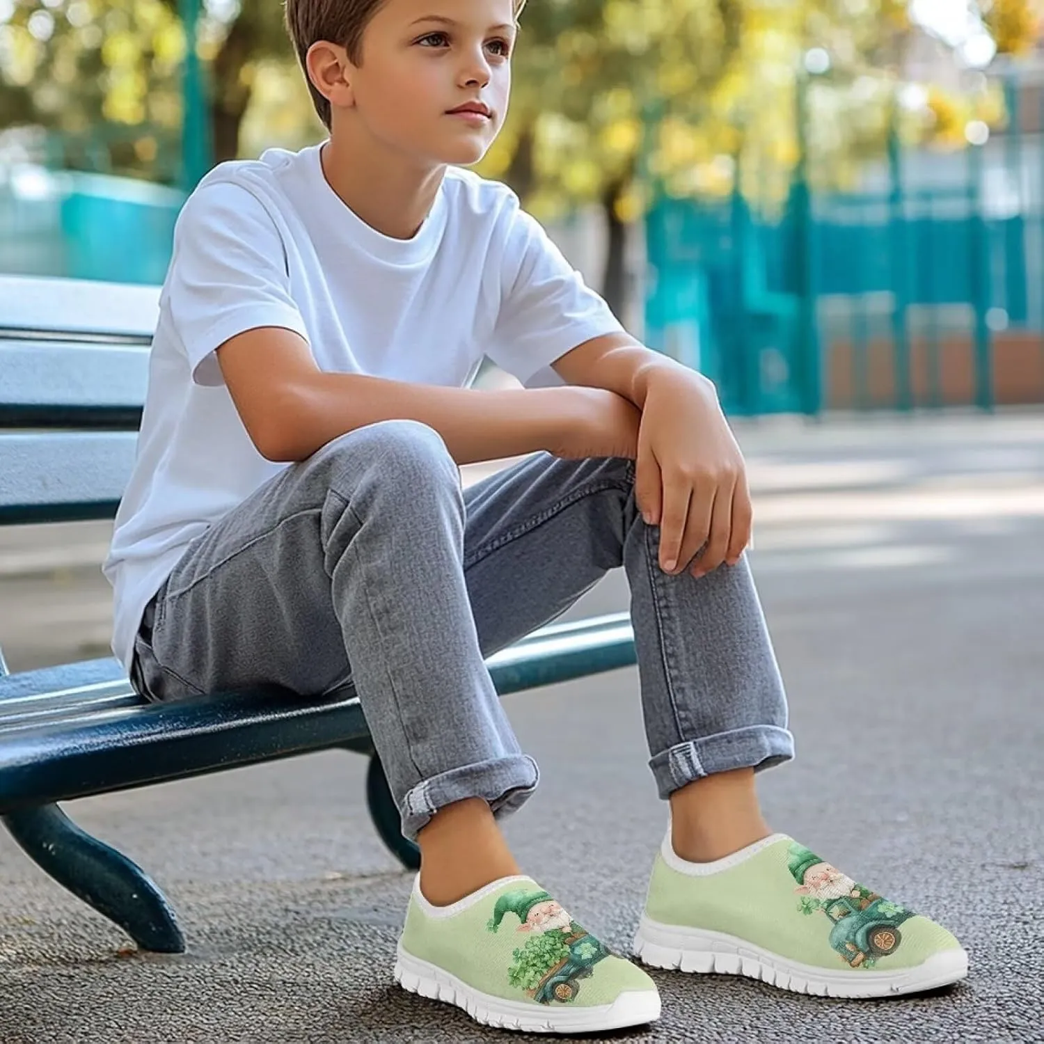 Boys Slip On Shoes Little Kids Tennis Shoes St. Patrick's Day Shoes