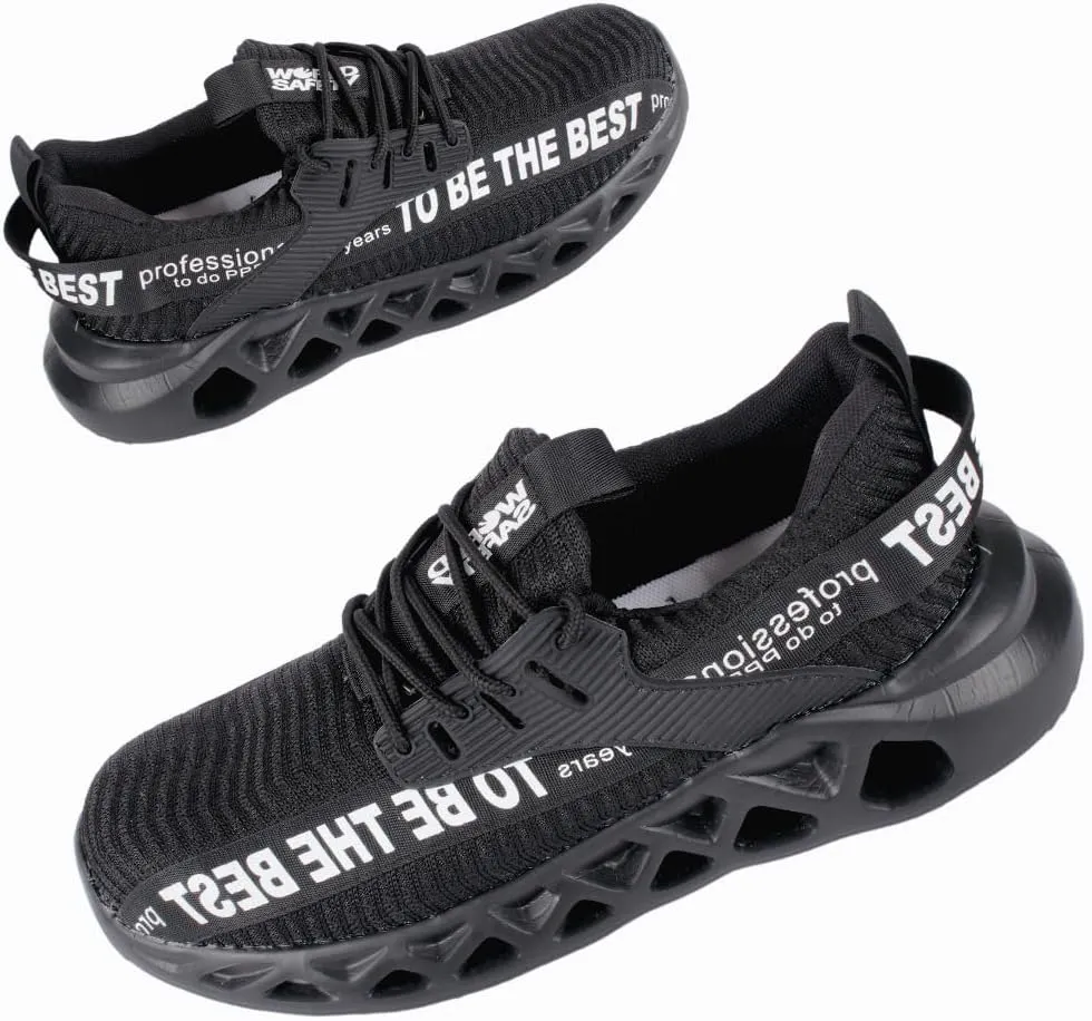Comfortable, Ultra Lightweight and Durable Steel Toe Shoes for Men and Women - Safety Shoes with Ergonomic Design, Composite Toe Shoes, Puncture and Shockproof. Breathable and Fashionable Steel Toe Sneakers for men Work with Safety