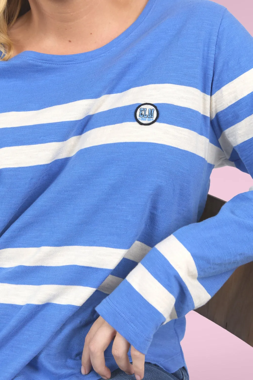 Elm Allegra Long Sleeve Tee Cerulean Blue