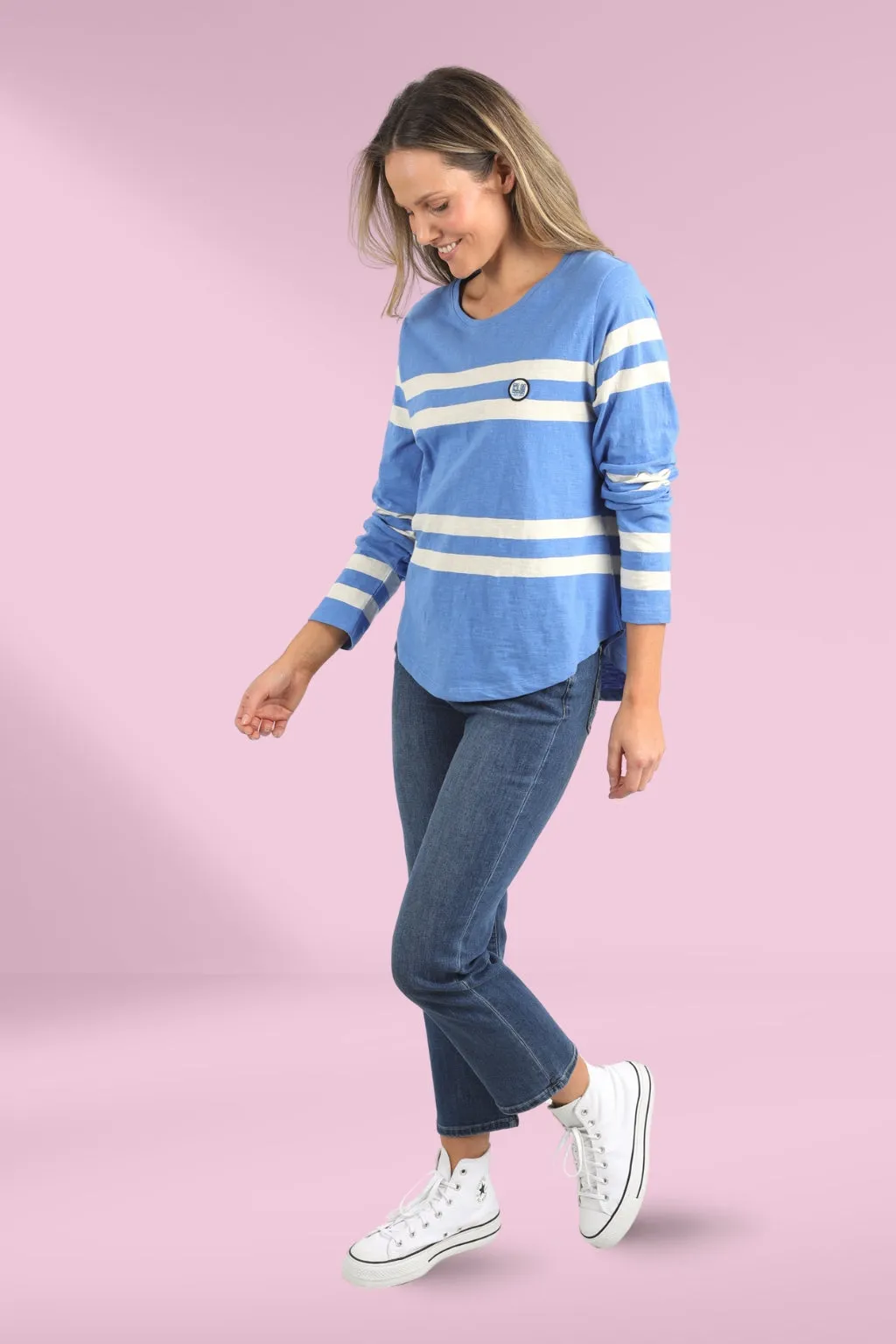 Elm Allegra Long Sleeve Tee Cerulean Blue