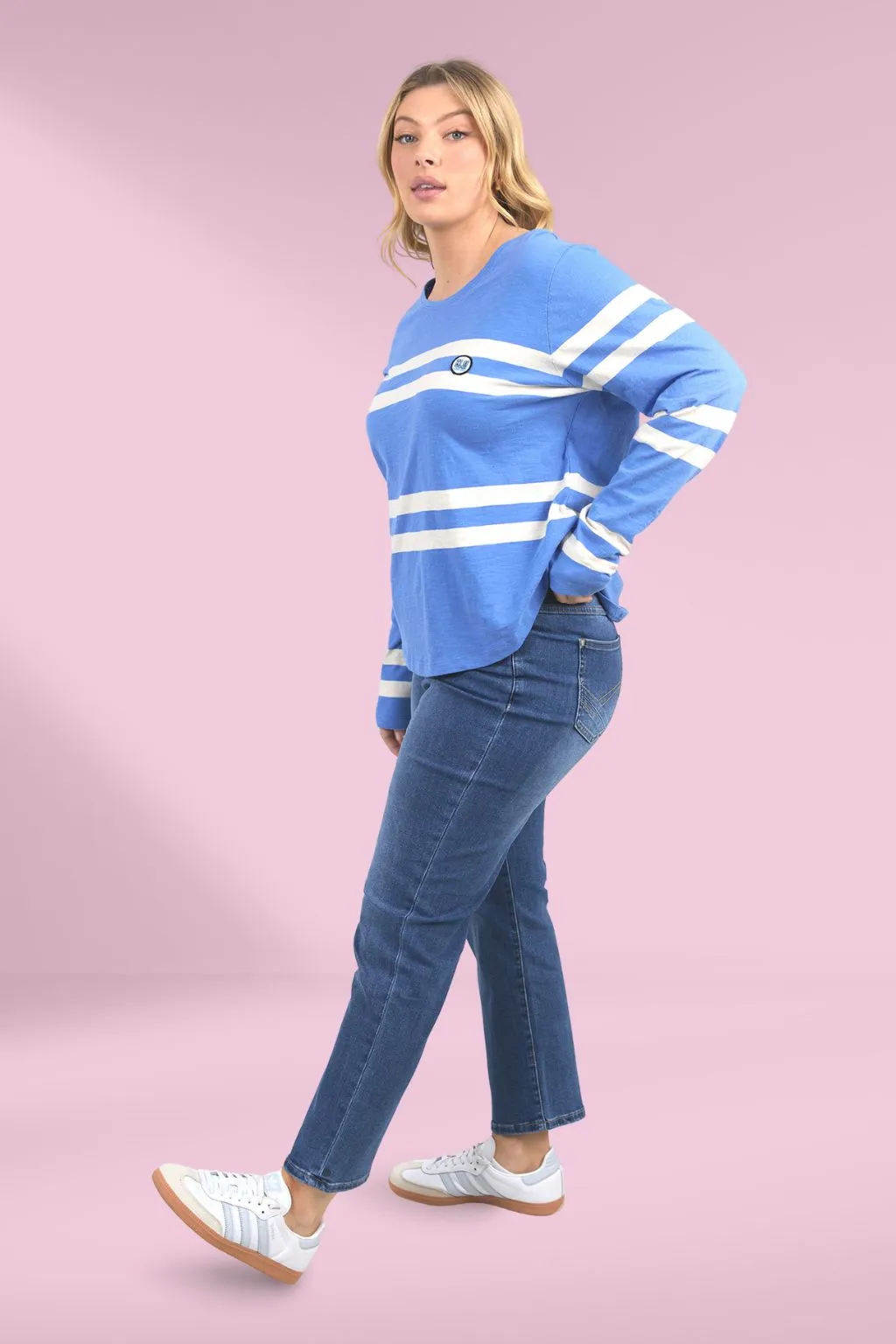 Elm Allegra Long Sleeve Tee Cerulean Blue