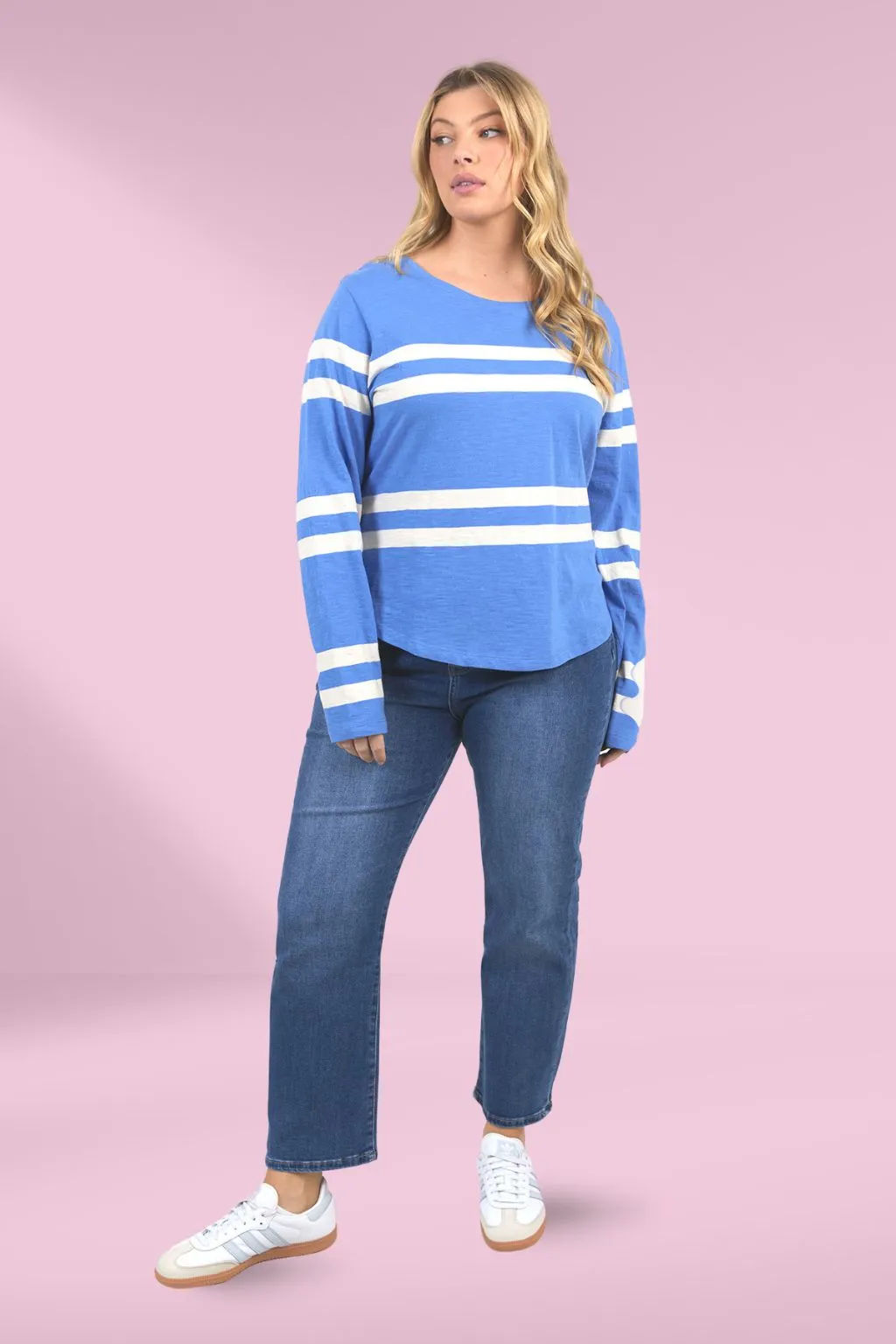 Elm Allegra Long Sleeve Tee Cerulean Blue