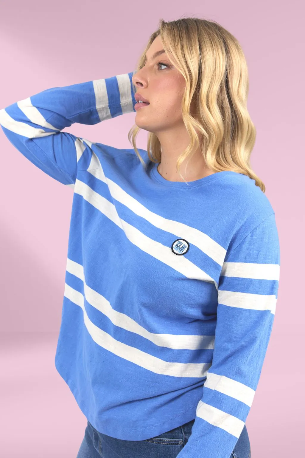 Elm Allegra Long Sleeve Tee Cerulean Blue