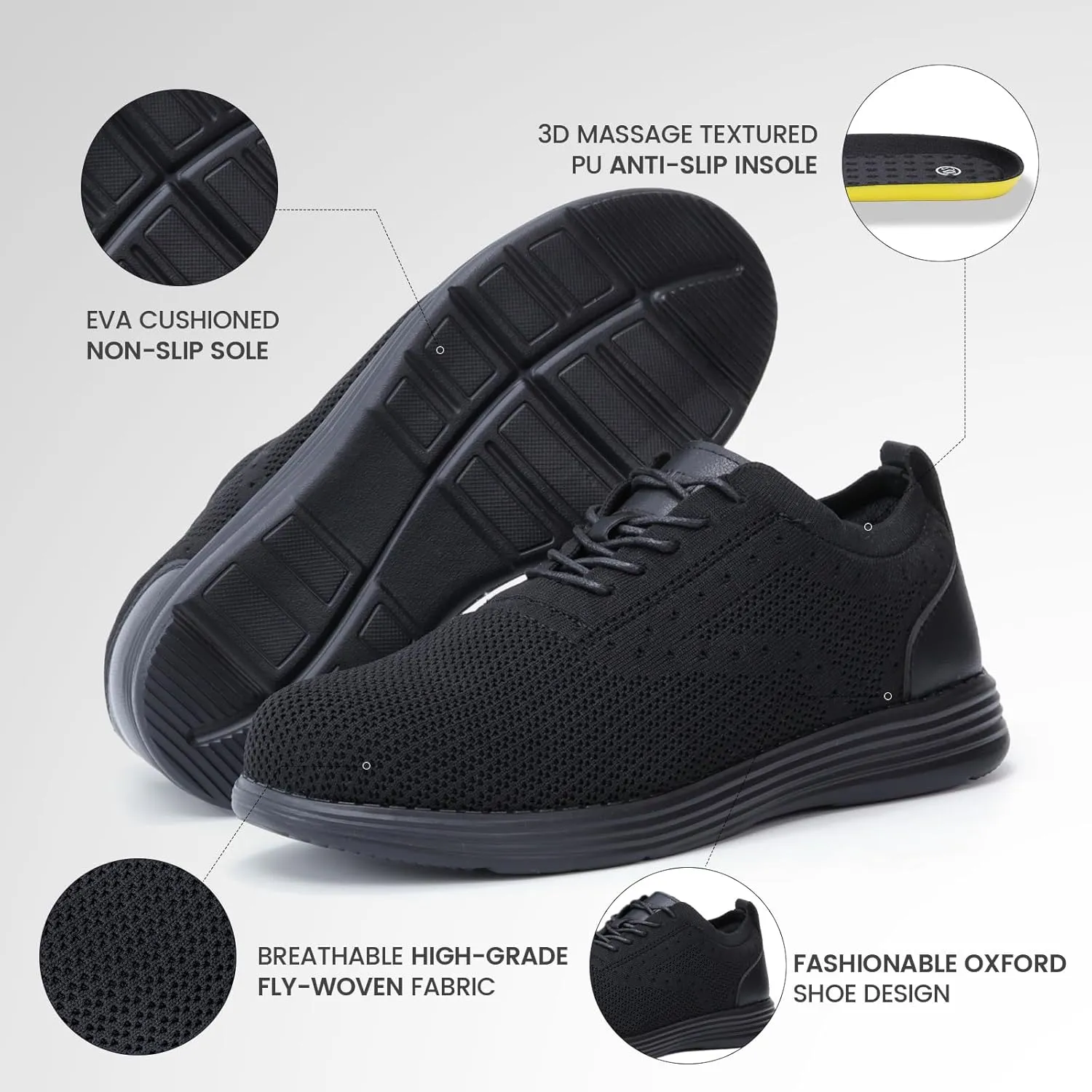 Furuian Steel Toe Dress Shoes for Men Casual Safety Work Shoes Lightweight Comfortable Work Sneakers for Men Safety Steel Toe Tennis Oxfords