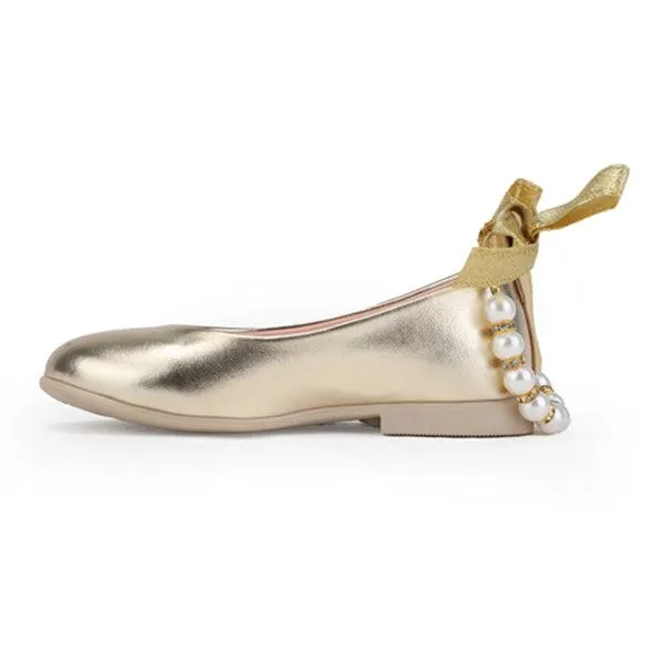 GIRLS BALLERINA SHOES - GOLD