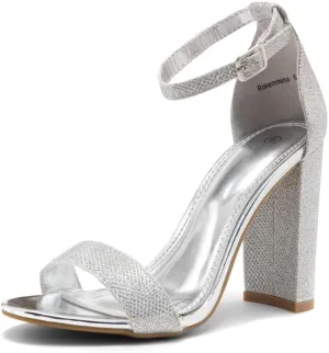 Herstyle Womens Chunky Block Heels  Open Toe Ankle Strap Sandals, 3.75 Inch High Heels for Wedding, Party & Dressy Occasions  Comfortable Strappy Dress Shoes