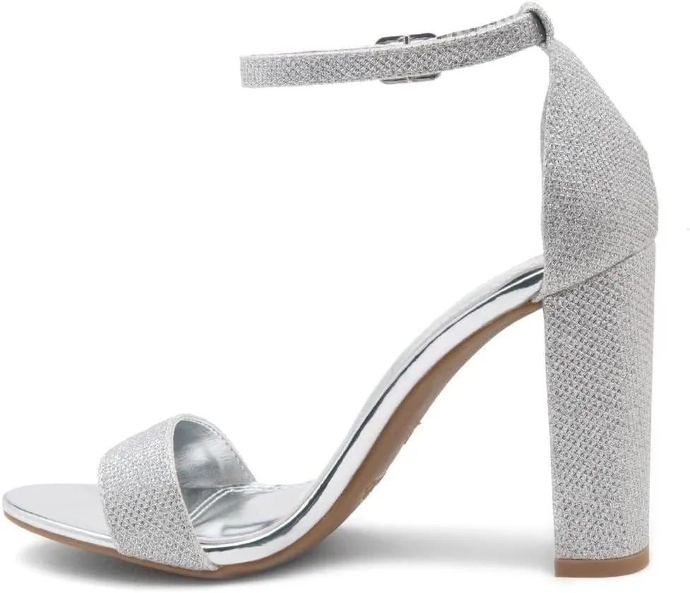 Herstyle Womens Chunky Block Heels  Open Toe Ankle Strap Sandals, 3.75 Inch High Heels for Wedding, Party & Dressy Occasions  Comfortable Strappy Dress Shoes
