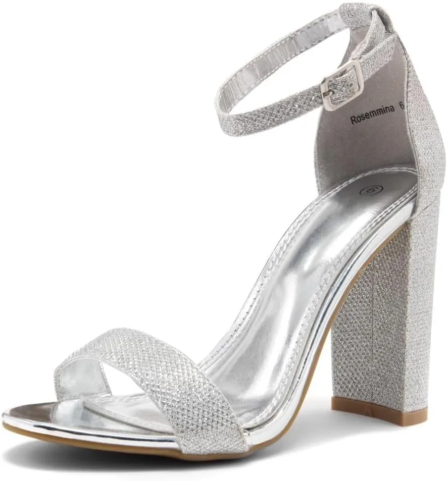 Herstyle Womens Chunky Block Heels  Open Toe Ankle Strap Sandals, 3.75 Inch High Heels for Wedding, Party & Dressy Occasions  Comfortable Strappy Dress Shoes