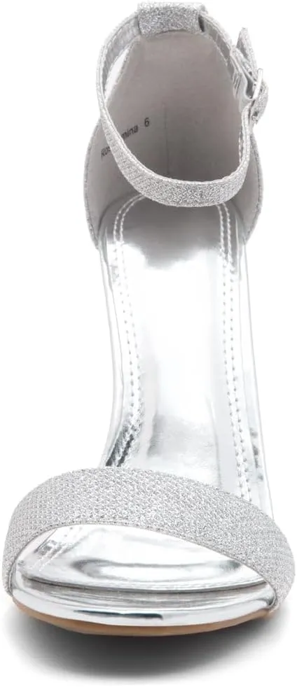 Herstyle Womens Chunky Block Heels  Open Toe Ankle Strap Sandals, 3.75 Inch High Heels for Wedding, Party & Dressy Occasions  Comfortable Strappy Dress Shoes