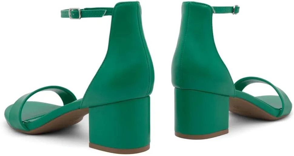 Herstyle Womens Low Heels  Open Toe Chunky Block Heeled Sandals with Ankle Strap | Comfortable Dressy Short Heels for Prom, Wedding, Party & Office