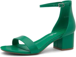 Herstyle Womens Low Heels  Open Toe Chunky Block Heeled Sandals with Ankle Strap | Comfortable Dressy Short Heels for Prom, Wedding, Party & Office