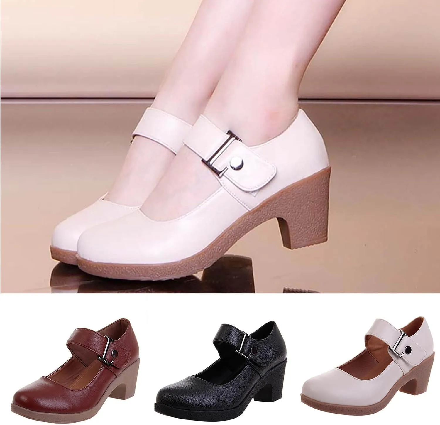 High Heels Pumps Women Ladies Prom Ballroom Latin Dancing Singles Leather Shoes