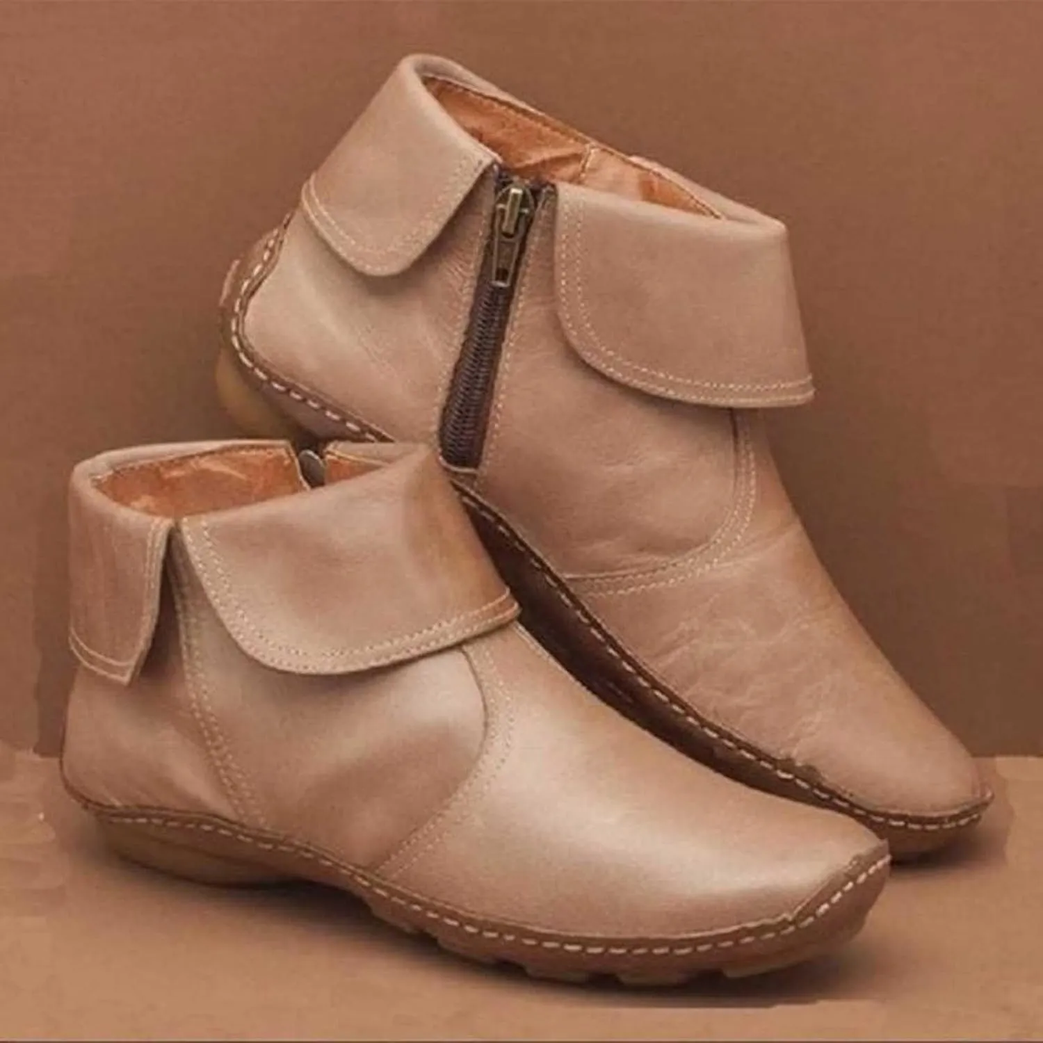 Hiking Boots Women Ankle Womens Booties Black Women Casual Boots Plantar Fasciitis Walking Boot Non Slip Slip On Cut Out Chunky Stacked Heel Slip on