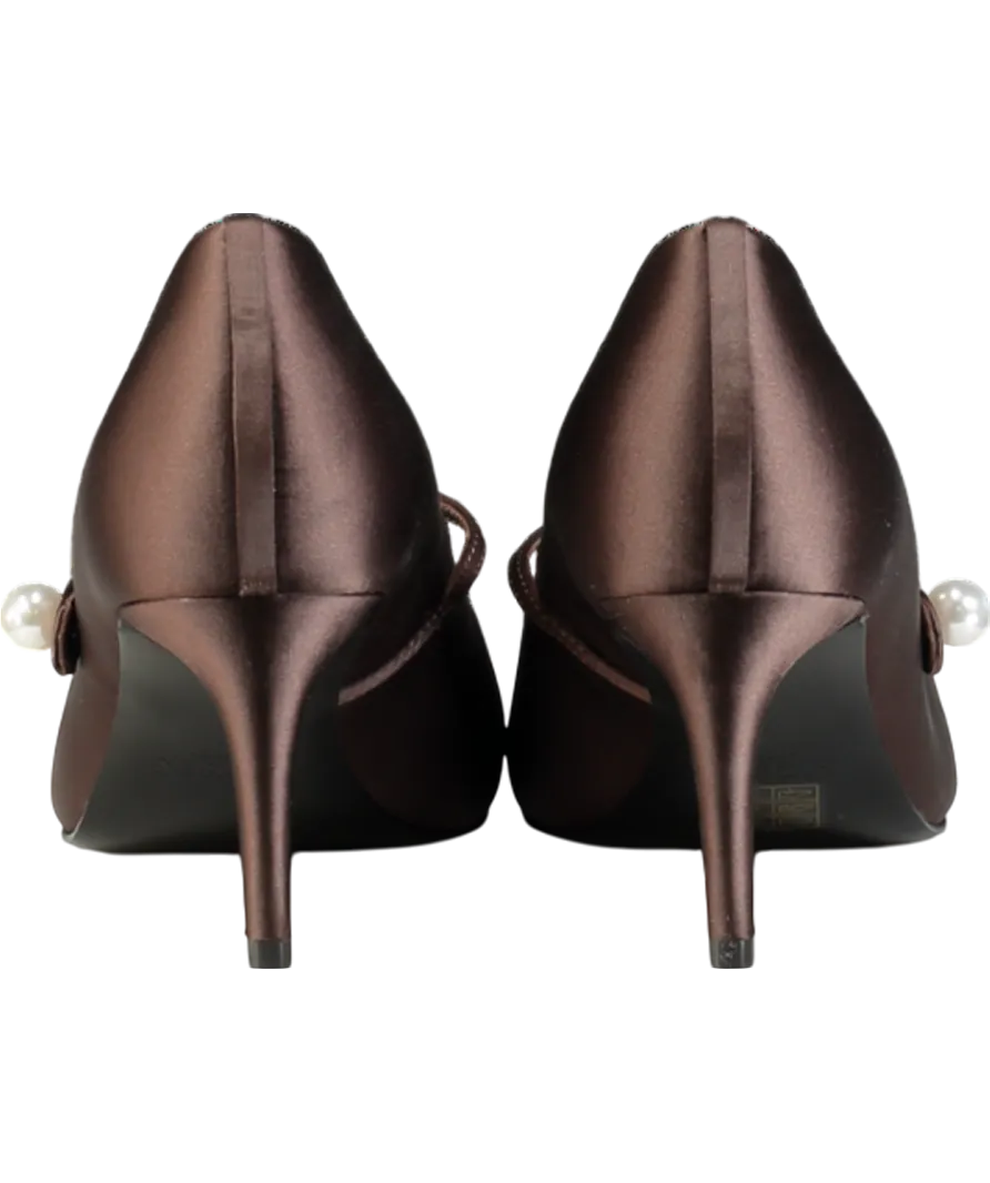Hobbs Brown Blake Mary Jane Satin Pearl Detail Courts UK 8 EU 41 