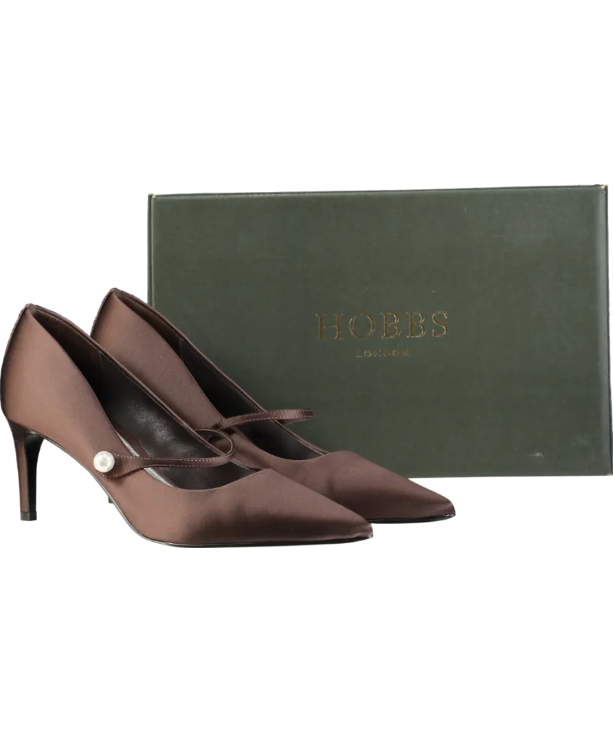 Hobbs Brown Blake Mary Jane Satin Pearl Detail Courts UK 8 EU 41 