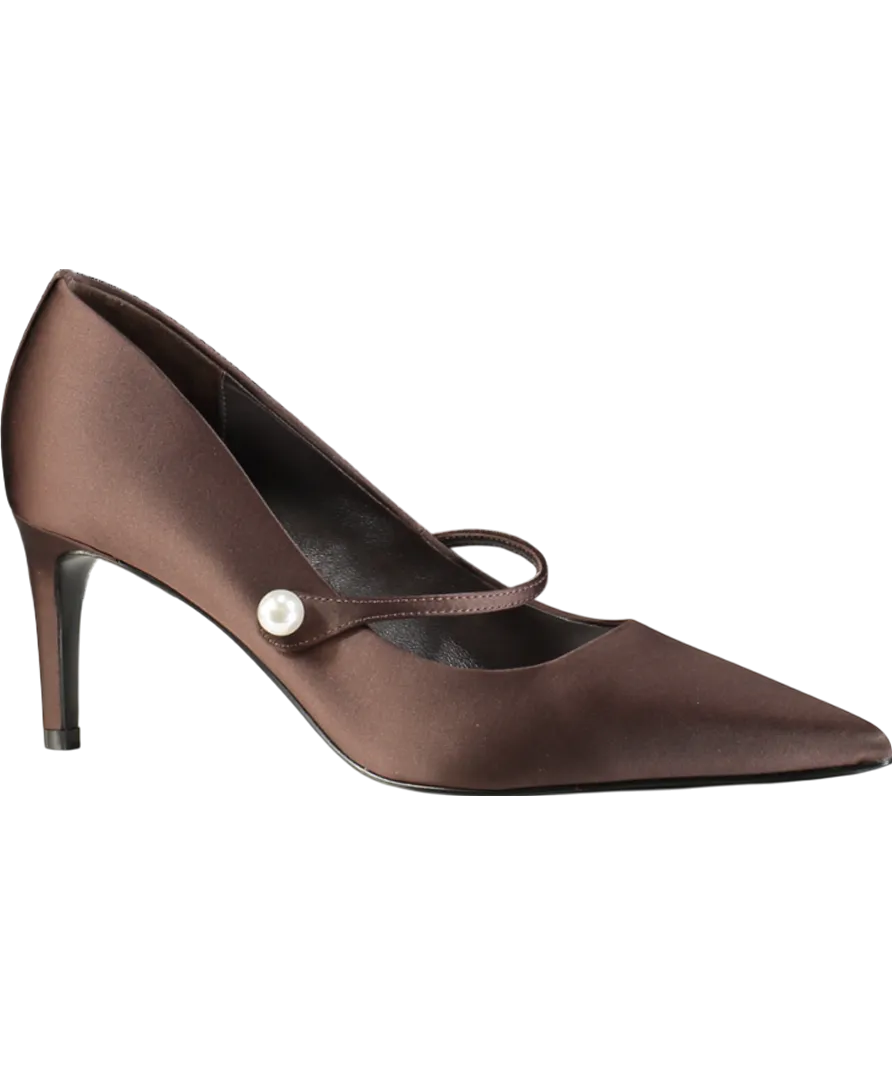 Hobbs Brown Blake Mary Jane Satin Pearl Detail Courts UK 8 EU 41 