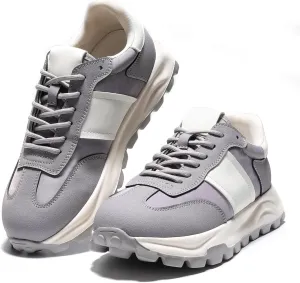 IXU Womens Sneakers Fashion Lightweight Tennis Sneakers for Women Fashion Walking Leather Suede Lace Up Non-Slip Casual Womens Shoes Comfortable Shoes