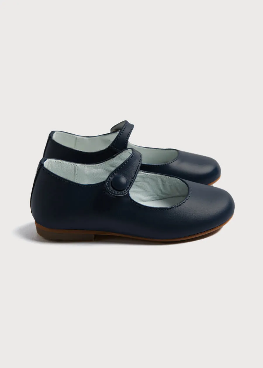 Leather Mary Jane Shoes in Navy (24-35EU)