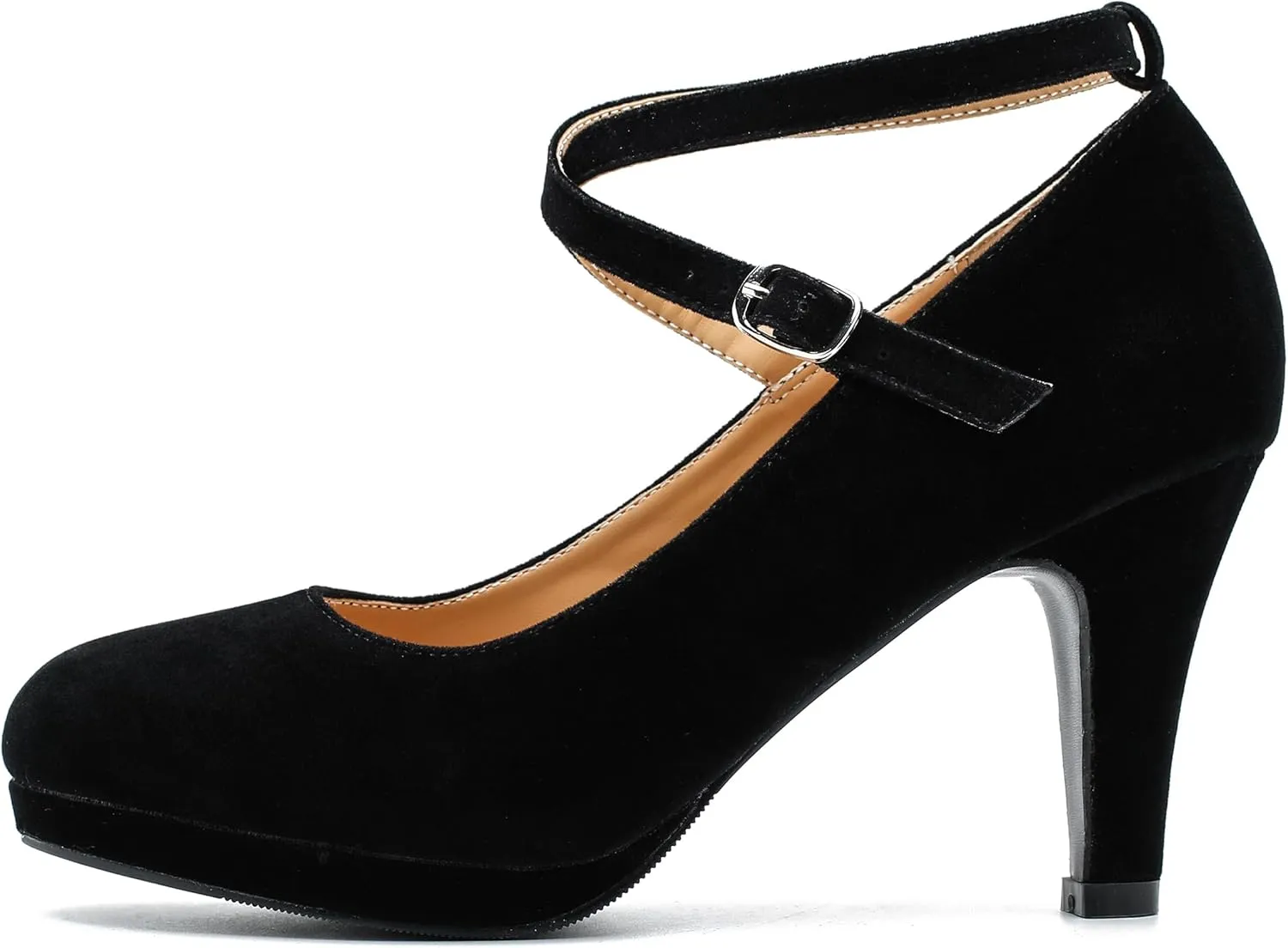 LIURUIJIA Women's Platform High Heels Sexy Cross Ankle Strap Pumps Wedding Work Party Dress Shoes