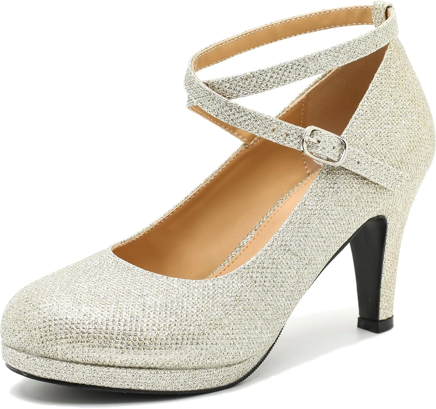LIURUIJIA Women's Platform High Heels Sexy Cross Ankle Strap Pumps Wedding Work Party Dress Shoes