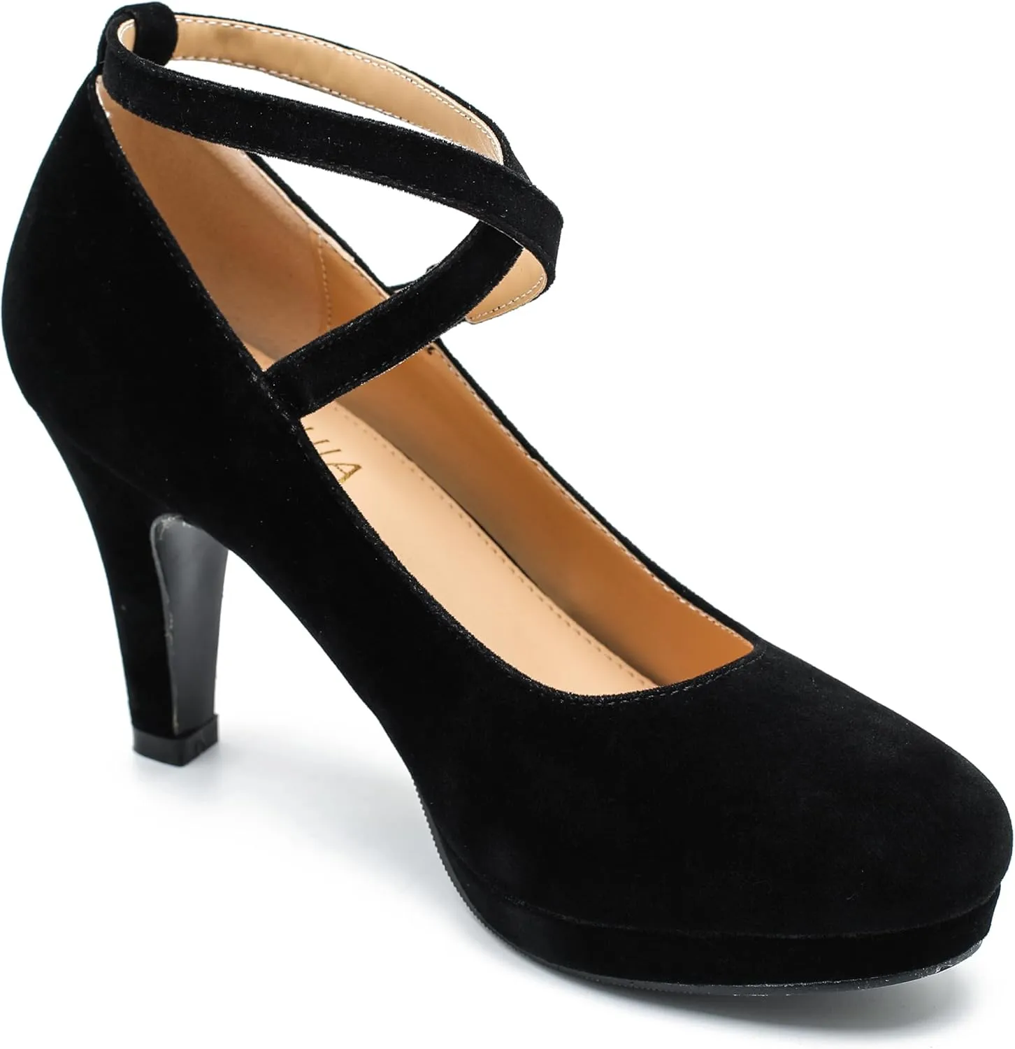 LIURUIJIA Women's Platform High Heels Sexy Cross Ankle Strap Pumps Wedding Work Party Dress Shoes