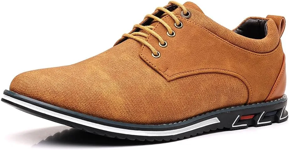 Mens Dress Sneakers Wide Comfortable Casual Dress Shoes Oxford Lace-up Business Casual Walking Dress Shoes for Men