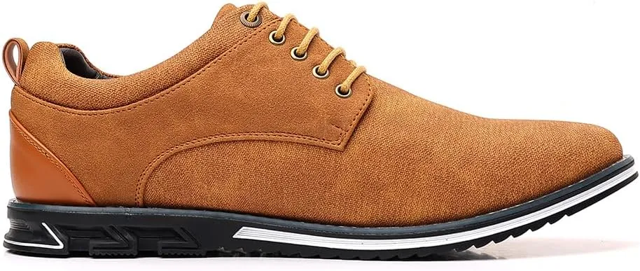 Mens Dress Sneakers Wide Comfortable Casual Dress Shoes Oxford Lace-up Business Casual Walking Dress Shoes for Men