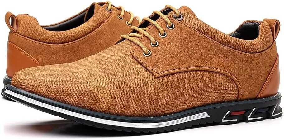 Mens Dress Sneakers Wide Comfortable Casual Dress Shoes Oxford Lace-up Business Casual Walking Dress Shoes for Men