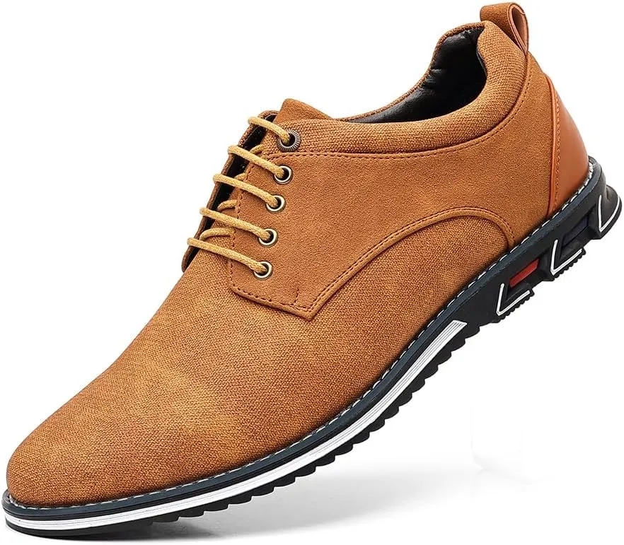 Mens Dress Sneakers Wide Comfortable Casual Dress Shoes Oxford Lace-up Business Casual Walking Dress Shoes for Men