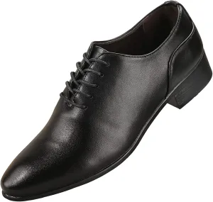 Men's Spring and Summer Korean Edition Solid Color Pointed Lace Up Business Leather Shoes Non Slip Shoes for Men