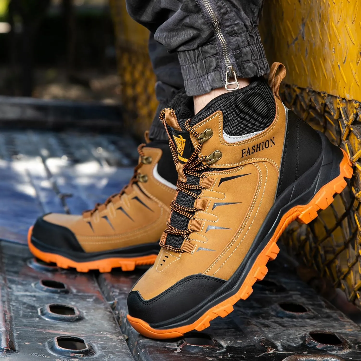 Men's Steel Toe Work Safety Shoes Comfortable & Durable Safety Work Boots Industrial Construction Sneakers