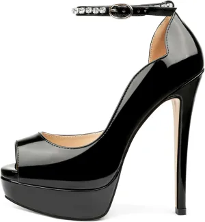 MERUMOTE Women's Platform Stiletto Heels Shoes Peep Toe Pumps 6 inch Heels for Dress Wedding Party