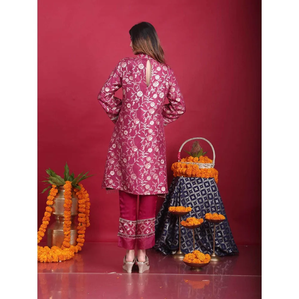 MONK & MEI Meena-Pakistani Kurta-Plum Magenta (Set of 2)