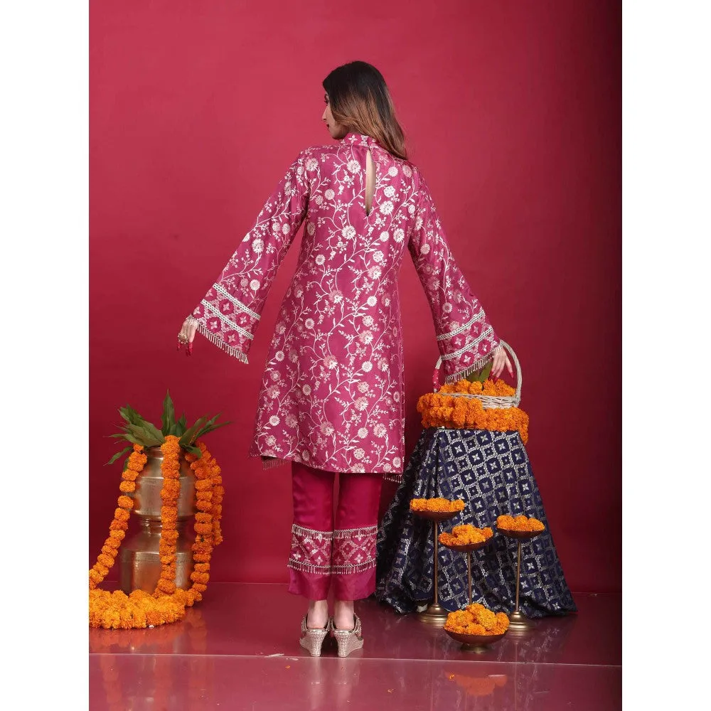 MONK & MEI Meena-Pakistani Kurta-Plum Magenta (Set of 2)