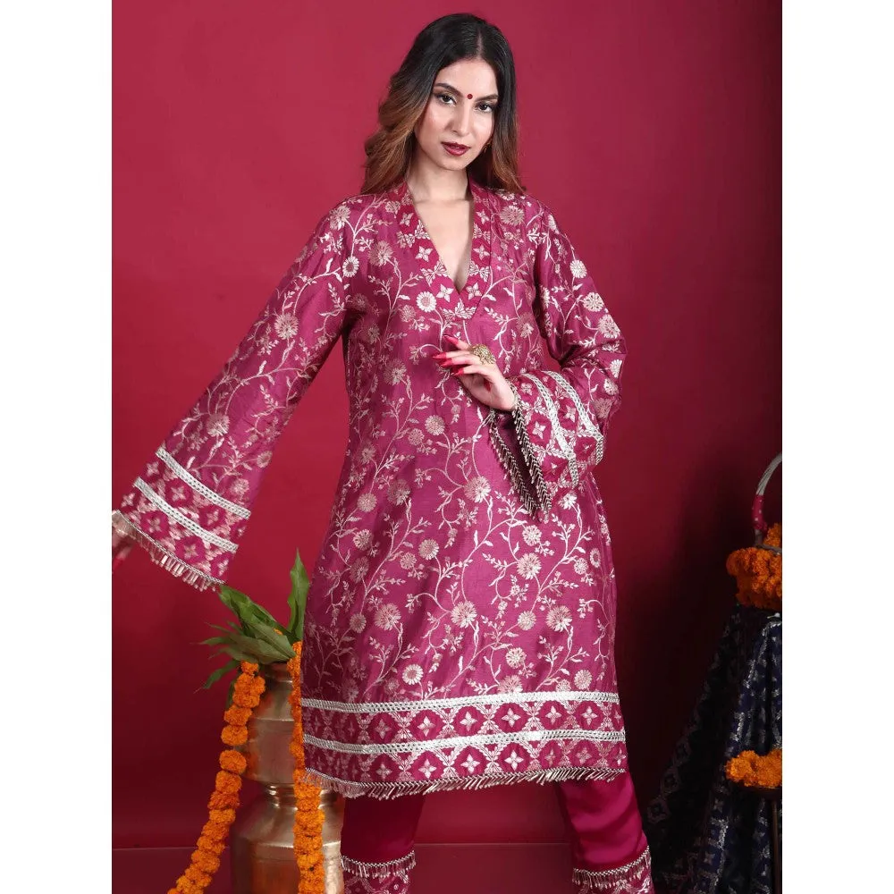 MONK & MEI Meena-Pakistani Kurta-Plum Magenta (Set of 2)