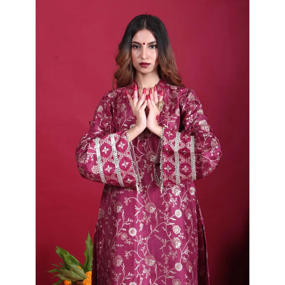 MONK & MEI Meena-Pakistani Kurta-Plum Magenta (Set of 2)