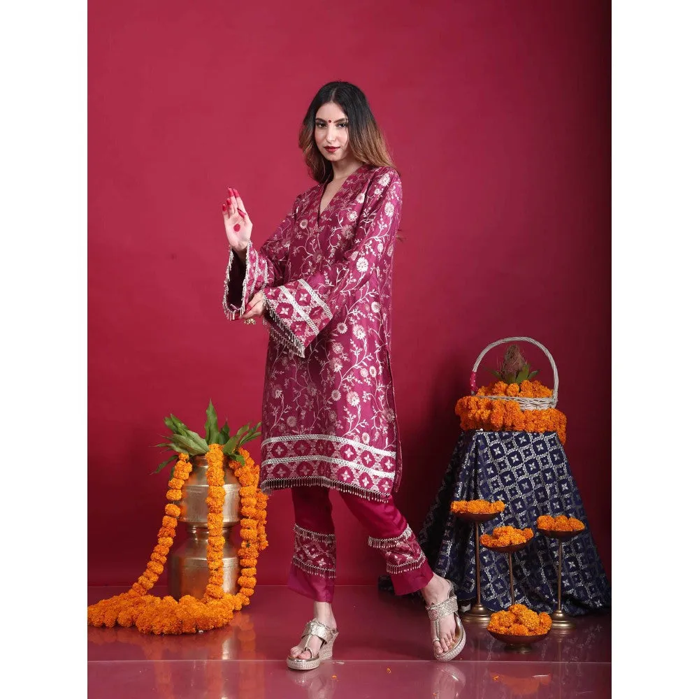 MONK & MEI Meena-Pakistani Kurta-Plum Magenta (Set of 2)