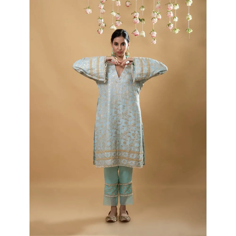 MONK & MEI Meena Pakistani Kurta Powder Blue (Set of 2)