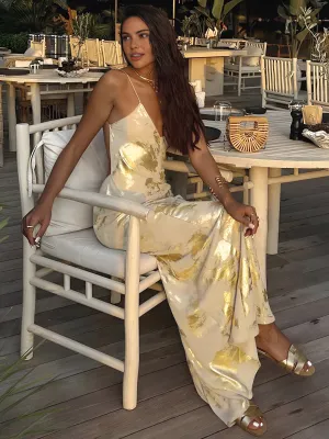 Nora Metallic Maxi Dress