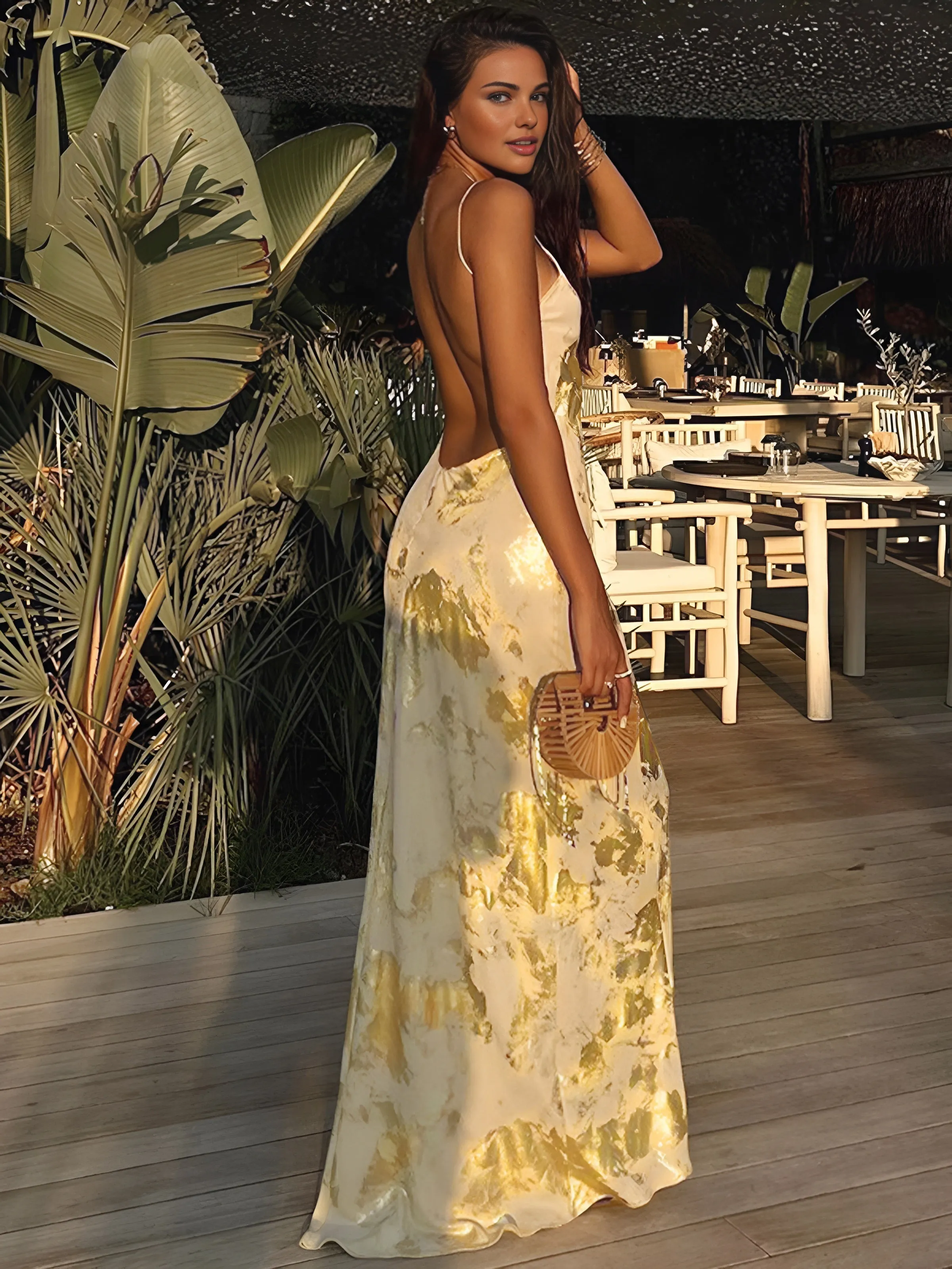 Nora Metallic Maxi Dress