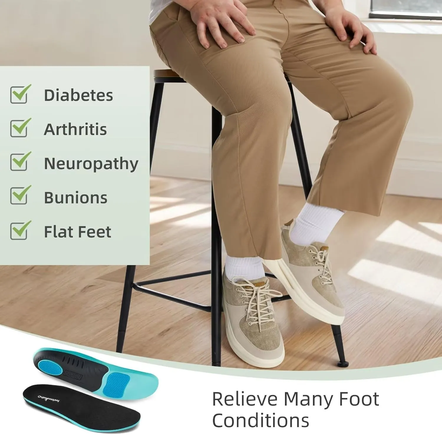 OrthoComfoot Men's Orthopedic Fashion Sneakers for Plantar Fasciitis: Comfortable Walking Shoes with Arch Support, Casual Cushion Orthotic Shoes for Foot and Heel Pain Relief