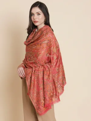Pashtush Womens, Faux Pashmina, Paisley Woven Jamawar Woven, Rose