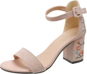 Pumps Shoes High Heels for Women Casual Chunky Sexy Open Toe Ankle Strap Work Shoes Dress Sandals Dating