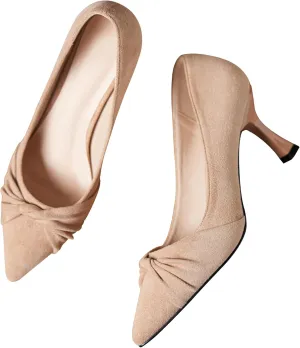 SAILING LU Pumps Shoes for Women Low Heels Wedding Dressy Sexy Kitten Heels Closed Pointed Toe Pumps Shoes