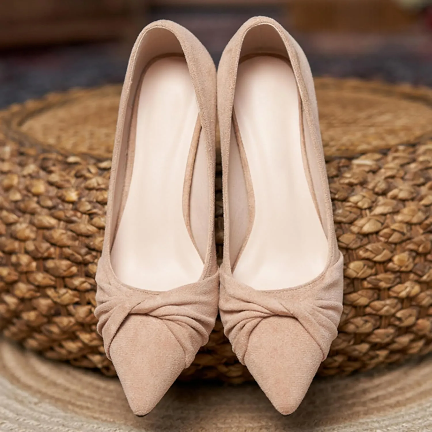 SAILING LU Pumps Shoes for Women Low Heels Wedding Dressy Sexy Kitten Heels Closed Pointed Toe Pumps Shoes