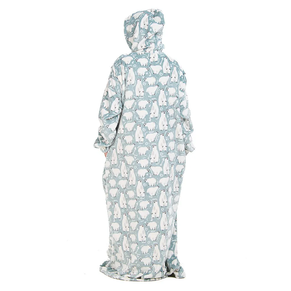 Snuggs Monk Wearable Blanket Polar Bear Mint