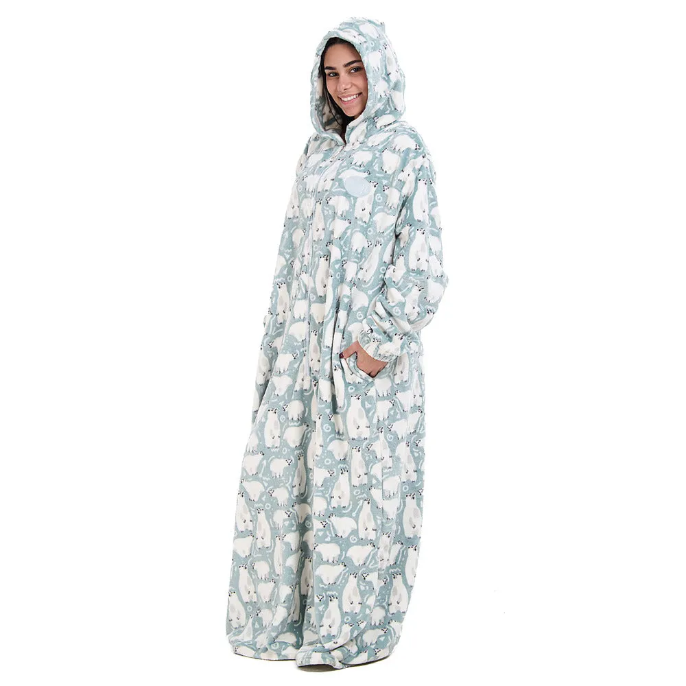 Snuggs Monk Wearable Blanket Polar Bear Mint