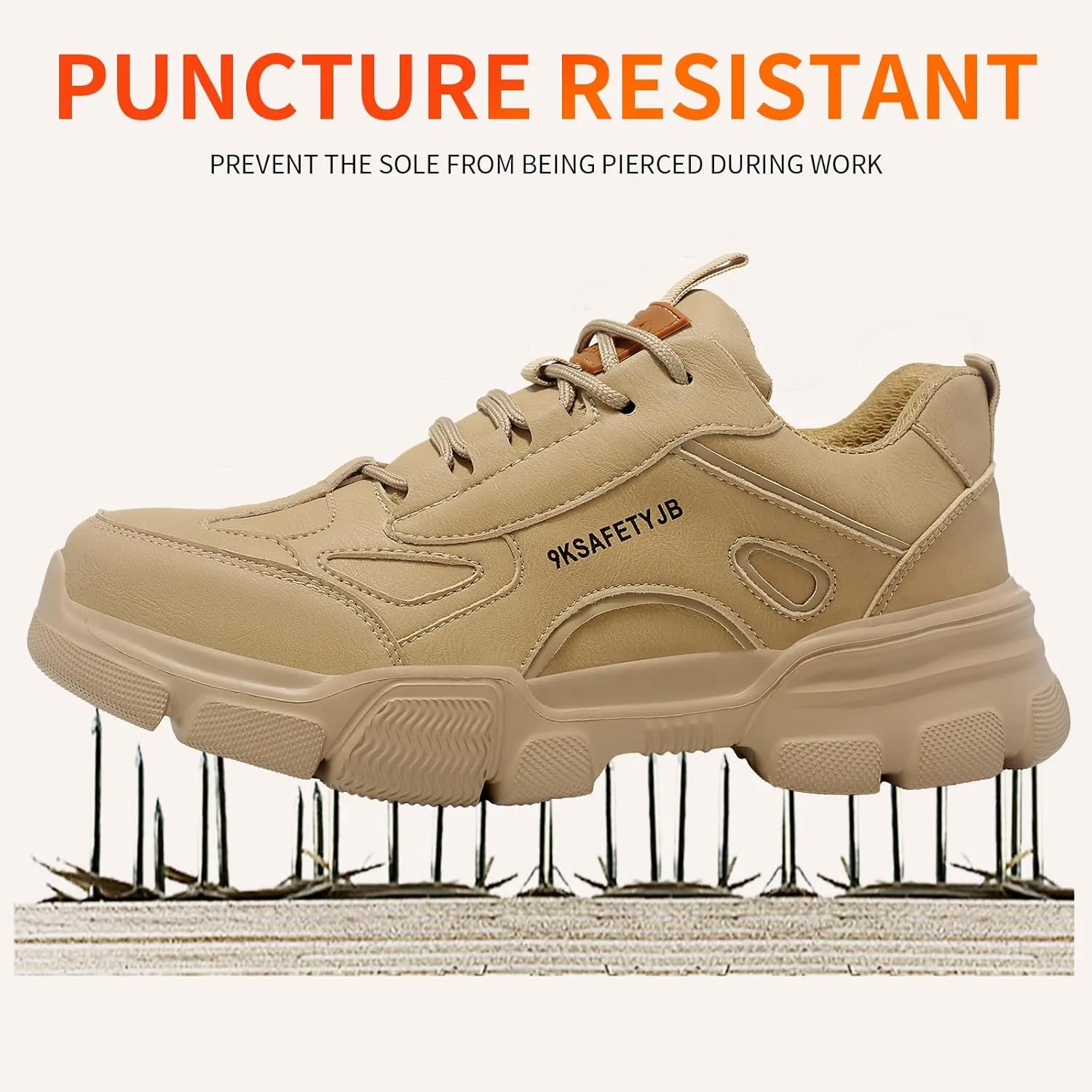 Steel Toe Shoes for Men Puncture Proof Indestructible Industry Construction Work Shoes Lightweight Comfortable Breathable Steel Toe Safety Sneakers